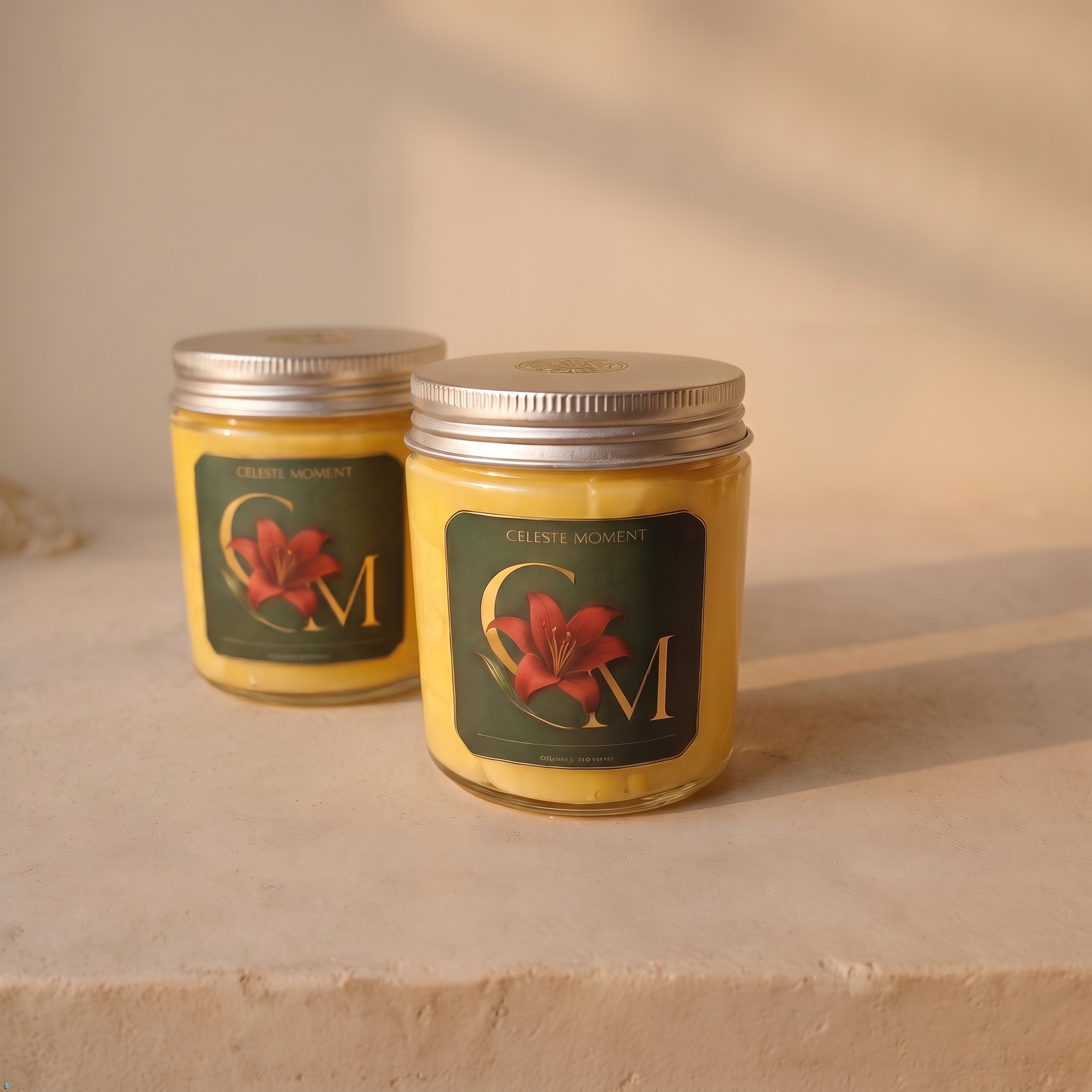 Duo de pots de soin Celeste Moment sur fond minéral épuré
